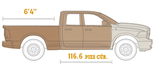 Dimensiones del exterior de la Ram 1500 Quad Cab 2014