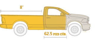 Dimensiones de la Ram 1500 Regular Cab 2014 con caja larga