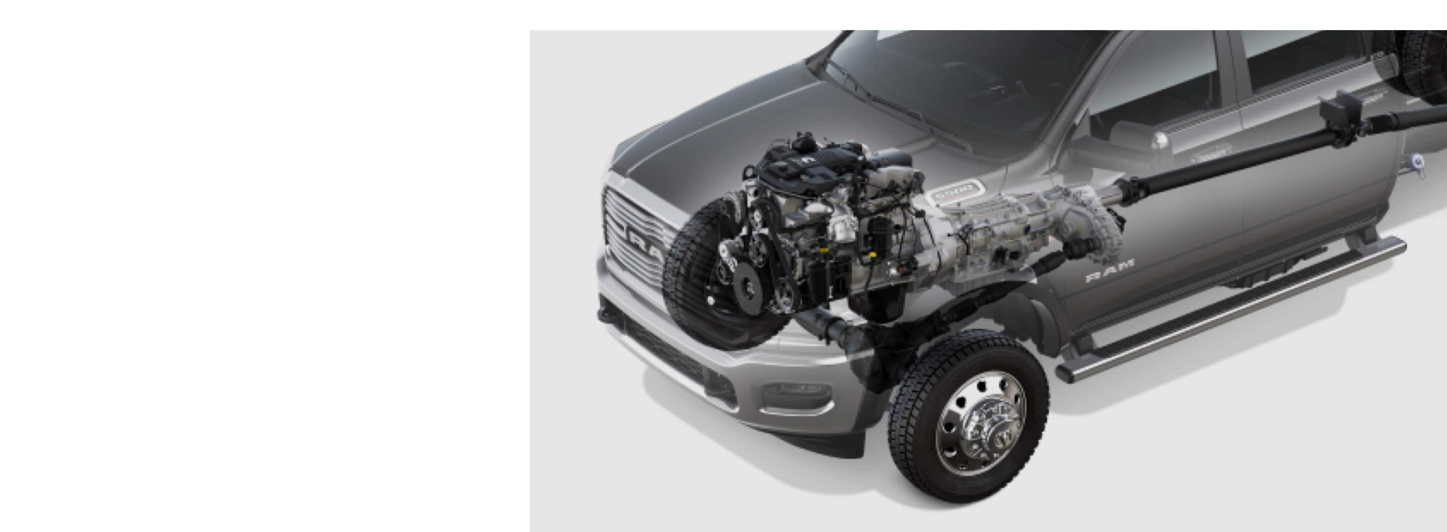 Vista detallada de los ejes de la Ram Chassis Cab 2020.