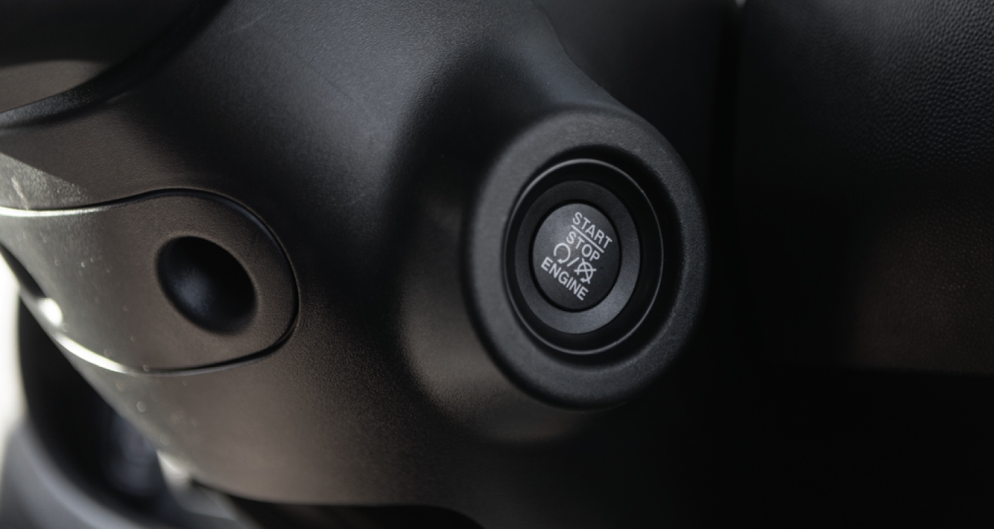 Display The ignition start/stop button on the 2027 Ram ProMaster Cargo Van.