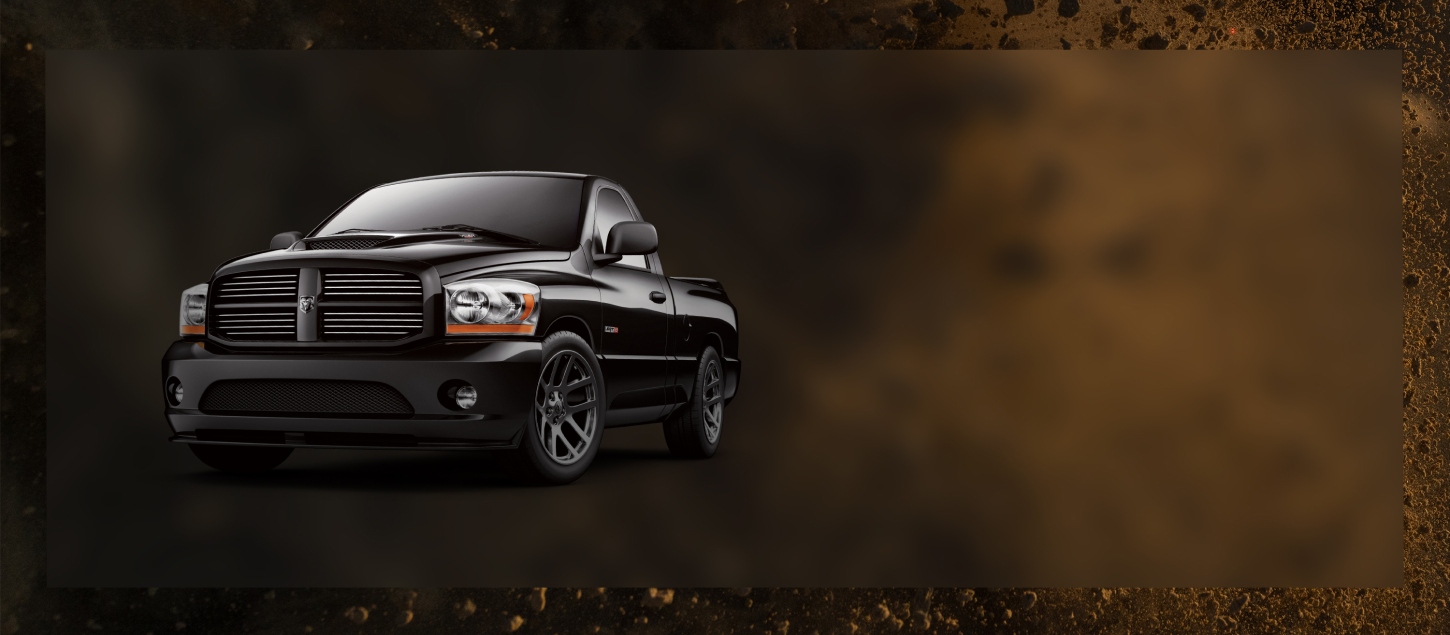 A black 2010 Dodge Ram 1500 SRT10 Regular Cab.